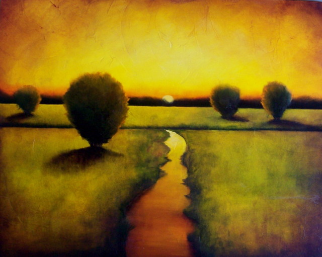 Tina Palmer - Sun Setting 24x30 original painting